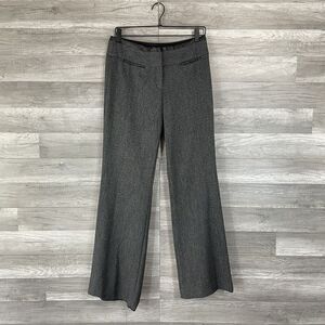 Express Grey Twill Pants Size 6 Womens Faux Leather Trim Office Casual Staight